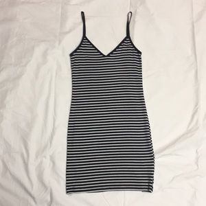 Striped Bodycon dress black and white